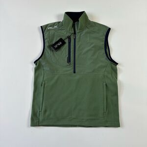 Polo Ralph Lauren RLX Golf Performance Fleece Vest 1/2 Zip Olive Green Men M NWT
